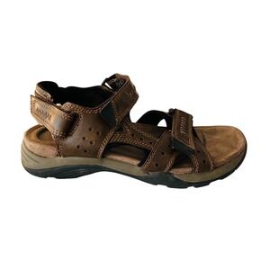 Earth Spirit Brown Leather Adjustable Comfort Sandals Mens Size 9
